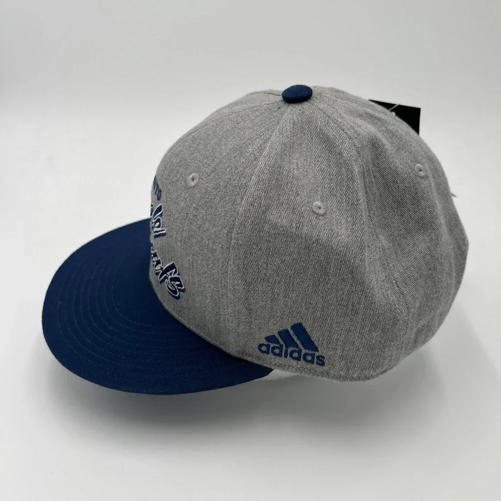 Vintage Adidas Mens Gray NHL‎ Toronto Maple Leafs Flat Brim Snapback Hat Cap NWT